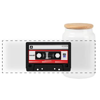 Kassette - Panorama Keksdose mit Holzdeckel - Weiß - Vorne