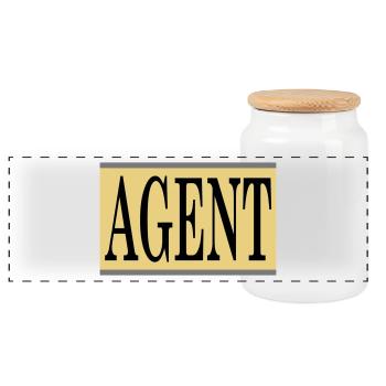 Agent - Panorama Keksdose mit Holzdeckel - Weiß - Vorne