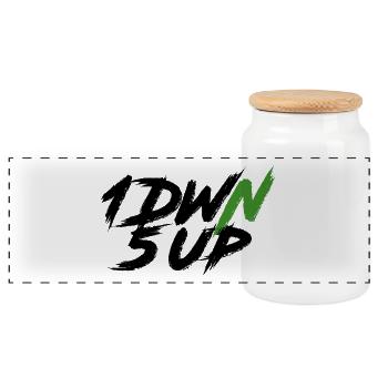 1DWN5UP black - Panorama Keksdose mit Holzdeckel - Weiß - Vorne
