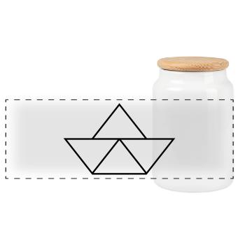 Logo de Paperboat - Boîte à biscuits avec couvercle en bois - blanc - Devant