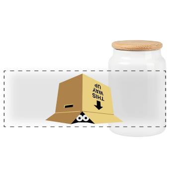 Une boîte déplacer - Boîte à biscuits avec couvercle en bois - blanc - Devant