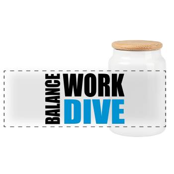 WORKDIVEBALANCE - Panoramic Cookie Jar with Wooden Lid - white - Front