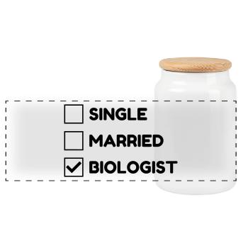 biologie / biologiste / sciences / nature - Boîte à biscuits avec couvercle en bois - blanc - Devant