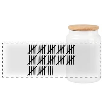 63rd birthday tally sheet 63 years old - Panoramic Cookie Jar with Wooden Lid - white - Front