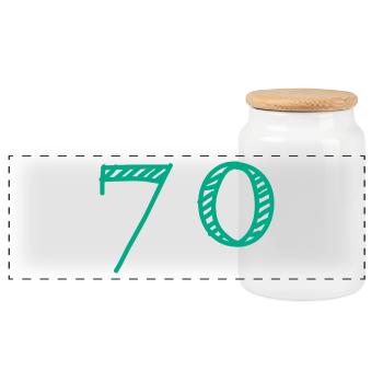 70 ANS. 70e ANNIVERSAIRE. ANNIVERSAIRE 70 ANS. 70 - Boîte à biscuits avec couvercle en bois - blanc - Devant