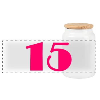 15. 15 ANS. 15e ANNIVERSAIRE. ANNIVERSAIRE 15 ANS. - Boîte à biscuits avec couvercle en bois - blanc - Devant