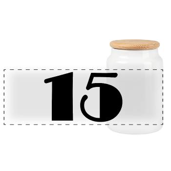 15 ANS,15e ANNIVERSAIRE,ANNIVERSAIRE 15 ANS,15 - Boîte à biscuits avec couvercle en bois - blanc - Devant
