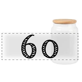 60. 60 ANS. 60e ANNIVERSAIRE. ANNIVERSAIRE 60 ANS. - Boîte à biscuits avec couvercle en bois - blanc - Devant