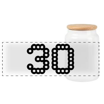 30. 30 ANS. 30e ANNIVERSAIRE. ANNIVERSAIRE 30 ANS. - Boîte à biscuits avec couvercle en bois - blanc - Devant