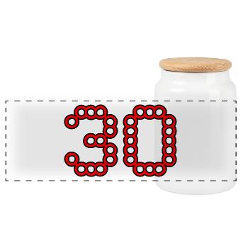30. 30 ANS. 30e ANNIVERSAIRE. ANNIVERSAIRE 30 ANS. - Boîte à biscuits avec couvercle en bois - blanc - Devant