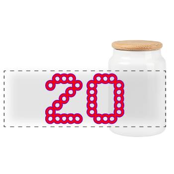 20. 20 YEARS. 20th ANNIVERSARY. 20 YEARS ANNIVERSARY. - Panoramic Cookie Jar with Wooden Lid - white - Front