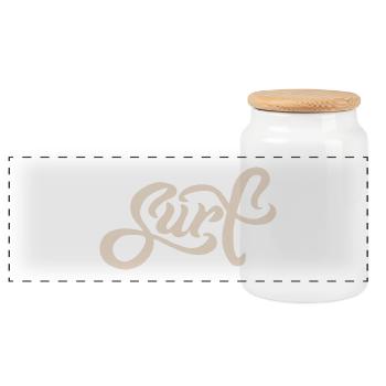 Surf Lettering - Panorama Keksdose mit Holzdeckel - Weiß - Vorne