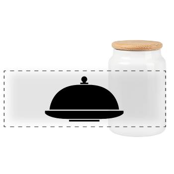 Cloche - Panorama Keksdose mit Holzdeckel - Weiß - Vorne