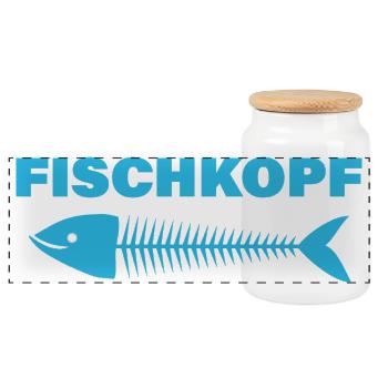 FISCHKOPF - Panorama Keksdose mit Holzdeckel - Weiß - Vorne