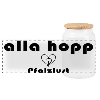 alla hopp - Boîte à biscuits avec couvercle en bois - blanc - Devant