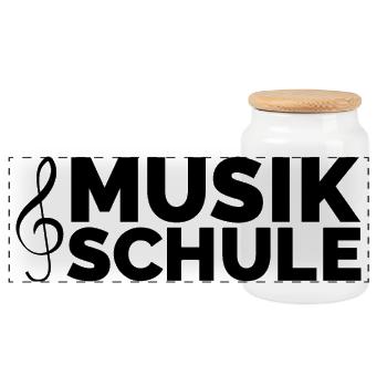musikschule musiker Lehrer lernen Symbol Piano - Panorama Keksdose mit Holzdeckel - Weiß - Vorne