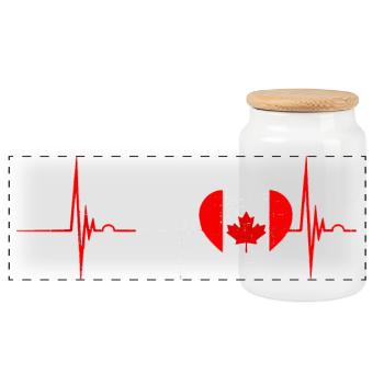 Canada Heartbeat - Panoramic Cookie Jar with Wooden Lid - white - Front