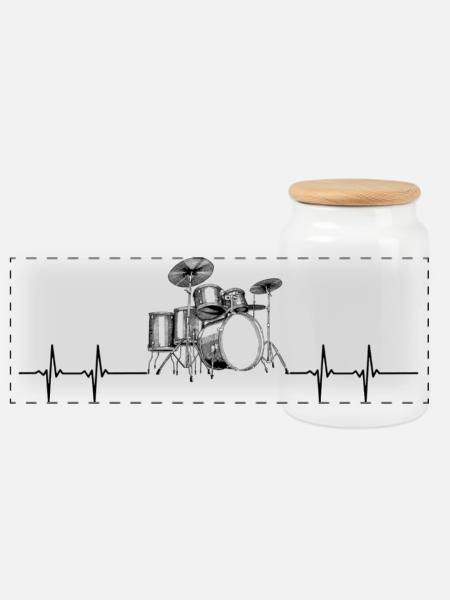 Drumset Puls2 - Panorama Keksdose mit Holzdeckel - Weiß