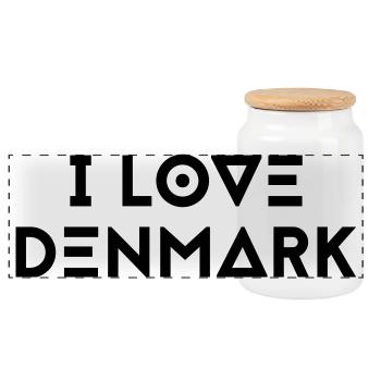 I LOVE DENMARK - Panoramic Cookie Jar with Wooden Lid - white - Front
