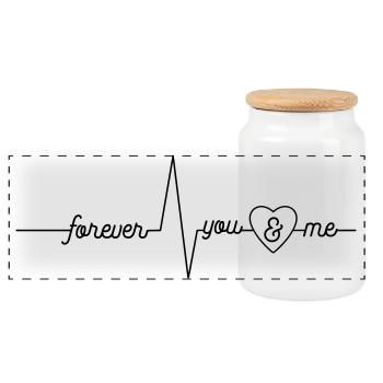 love forever - Panorama Keksdose mit Holzdeckel - Weiß - Vorne