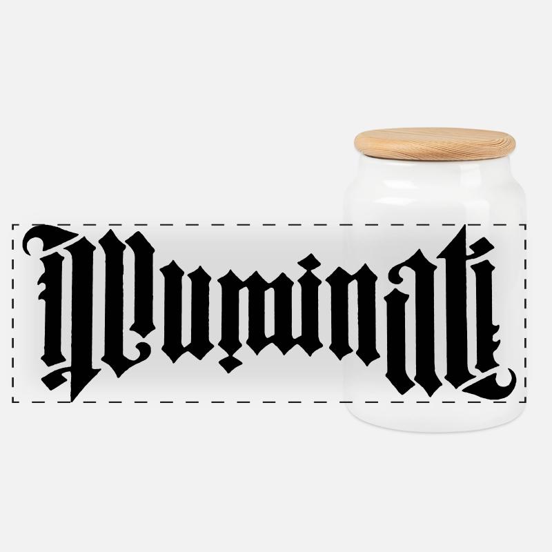 Illuminati Kalligrafie - Panorama Keksdose mit Holzdeckel - Weiß