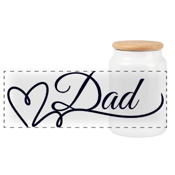 DAD - Panoramic Cookie Jar with Wooden Lid - white - Front