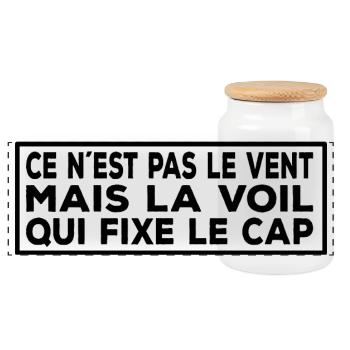 Devis Voile Française – Voile & Vent - Boîte à biscuits avec couvercle en bois - blanc - Devant