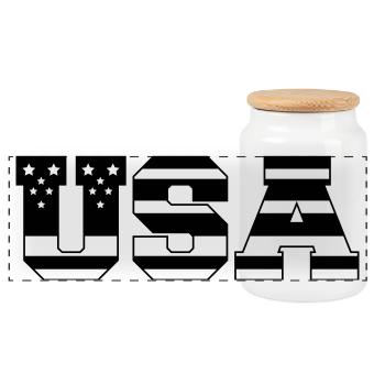 États-Unis Amérique - Boîte à biscuits avec couvercle en bois - blanc - Devant