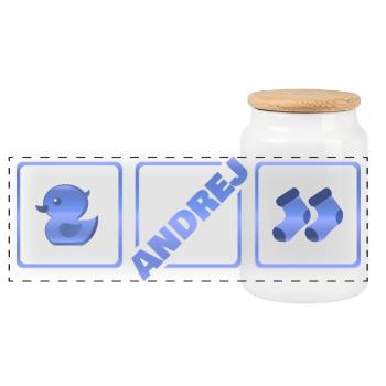 Naissance d’Andrej - Boîte à biscuits avec couvercle en bois - blanc - Devant