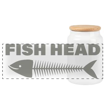 FISH HEAD - Panorama Keksdose mit Holzdeckel - Weiß - Vorne