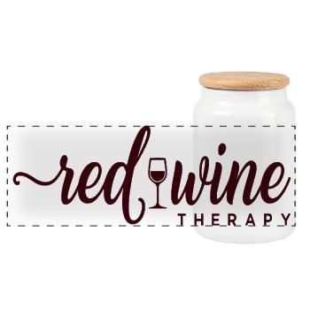 Thérapie par vin rouge Vin Relaxation - Boîte à biscuits avec couvercle en bois - blanc - Devant