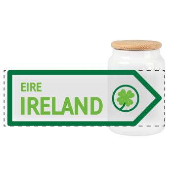 Panneau routier d’Irlande - Boîte à biscuits avec couvercle en bois - blanc - Devant