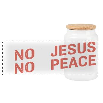 Know Jesus Know Peace Gradient - Panoramic Cookie Jar with Wooden Lid - white - Front