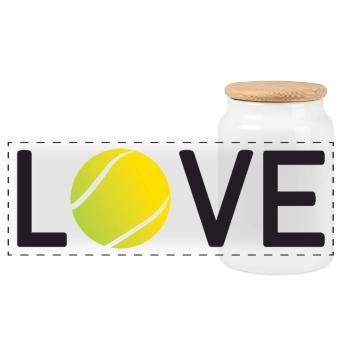 Tennis-Liebhaber - Panorama Keksdose mit Holzdeckel - Weiß - Vorne