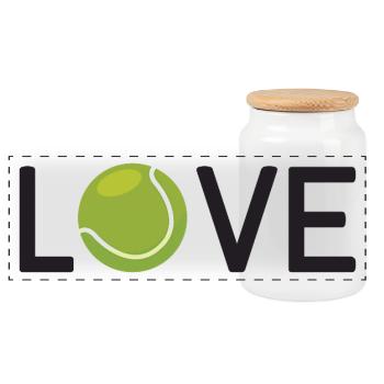 Tennis Lover - Panoramic Cookie Jar with Wooden Lid - white - Front