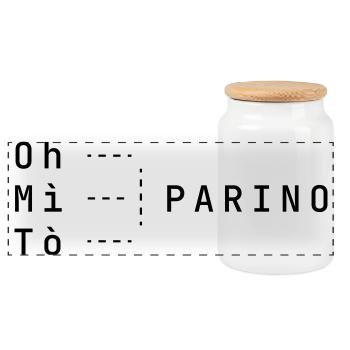OH MÌ TÒ the Parino t-shirt - Panoramic Cookie Jar with Wooden Lid - white - Front