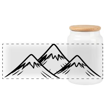 Mountains Alps - Panoramic Cookie Jar with Wooden Lid - white - Front