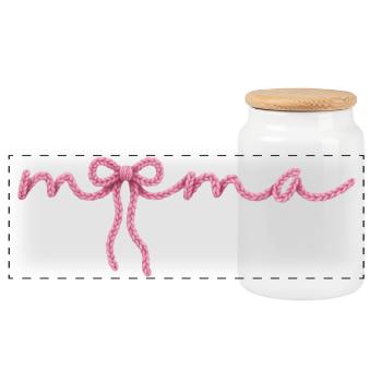 Mama Schleife - Panorama Keksdose mit Holzdeckel - Weiß - Vorne