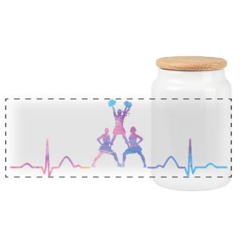 Cheerleader Cheer Mom Cheerleading - Panoramic Cookie Jar with Wooden Lid - white - Front