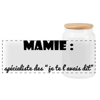 MAMIE. MAMAN. GRAND-MERE. FÊTE DES MÈRES - Boîte à biscuits avec couvercle en bois - blanc - Devant