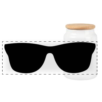 Lunettes de soleil - Boîte à biscuits avec couvercle en bois - blanc - Devant