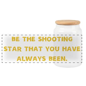 Be the shooting star that you have always been - Boîte à biscuits avec couvercle en bois - blanc - Devant
