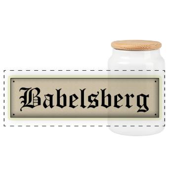 BABELSBERG - Panorama Keksdose mit Holzdeckel - Weiß - Vorne