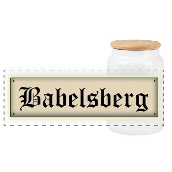 BABELSBERG - Panorama Keksdose mit Holzdeckel - Weiß - Vorne