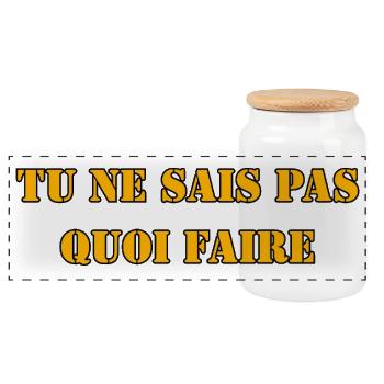 TU NE SAIS PAS QUOI FAIRE - Boîte à biscuits avec couvercle en bois - blanc - Devant