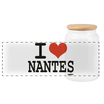 i love nantes - I love nantes - Panoramic Cookie Jar with Wooden Lid - white - Front