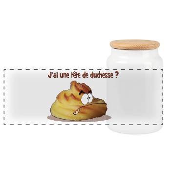 patate duchesse - Boîte à biscuits avec couvercle en bois - blanc - Devant