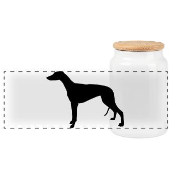 Greyhound - Boîte à biscuits avec couvercle en bois - blanc - Devant