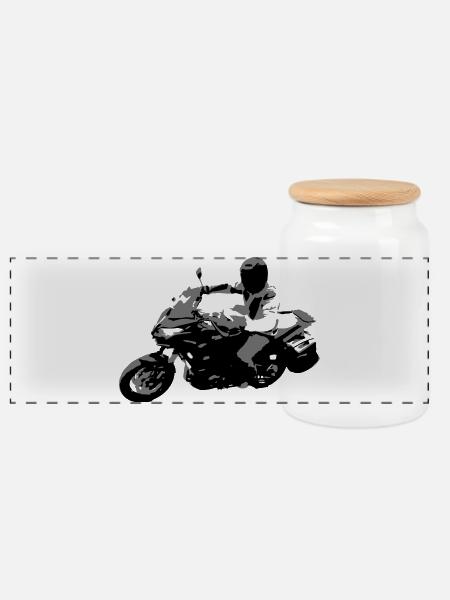 BikerSX1000SX2 - Panorama Keksdose mit Holzdeckel - Weiß