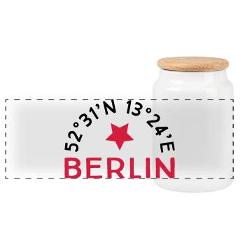 Berlin - Panorama Keksdose mit Holzdeckel - Weiß - Vorne